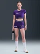 Спортивный топ для фитнеса женский Nike W Np Df Ss Top Tt Grx HV3673-547 M Фиолетовый (0198484874962) - изображение 3