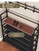Вішалка підлогова стійка для одягу та взуття металева GTM Clothes Rack 172 х 60 х 26 см Стелаж з полицями для взуття та гачками Black - зображення 6