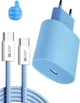 Зарядный комплект JoyPro 20 Ватт блок и кабель Type C Синий (PAC-TC-01-B) - изображение 1