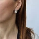 Серебряные серёжки серьги с Жемчугом и белыми камнями серебро 925 пробы Родированное 1347 6.26г - изображение 3