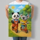 Постер для детской комнаты Панда и Коала на самокатах А3 30х42 см (DYT011_А3) - изображение 1