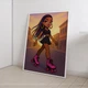 Постер в стиле куклы Bratz Девушка на роликах А3 30х42 см (DYT042_А3) - изображение 2