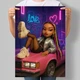 Постер в стиле куклы Bratz Стритстайл на розовом авто А3 30х42 см (DYT044_А3) - изображение 1