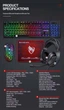 Игровой комплект Gaming Combo 4-in-1 T-Wolf TF-400 (клавиатура, мышь, наушники, коврик) геймерский комплект - изображение 10