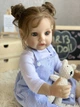 Коллекционная Силиконовая Кукла Реборн Reborn Анатомическая Девочка с Длинными Волосами Аманда (Виниловая Кукла) 55 см - изображение 2