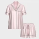 Піжама Сатинова (сорочка + шорти) Victoria's Secret Glazed Satin Short Pajama Set М+М Рожевий (2671381D) - изображение 4