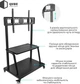Напольная тумба под телевизор с роликами QUBE 55"-100" до 150 кг (100B150) - изображение 2