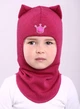 Зимняя шапка-шлем Beezy для девочки 1450-20-22 Кошка р. 1 (47-49 см) - изображение 1