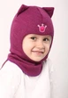 Зимняя шапка-шлем Beezy для девочки 1450-23-22 Кошка р. 2 (50-53 см) - изображение 5
