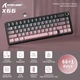 Компактна ігрова клавіатура Attack shark X66 Pink gradient 60%, 3000mAh, Hot-Swap, RGB, 2.4GHz/Bluetooth/USB - изображение 2