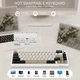 Компактна ігрова клавіатура Attack shark X66 Cheese white 60%, 3000mAh, Hot-Swap, RGB, 2.4GHz/Bluetooth/USB - изображение 3