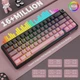 Компактна ігрова клавіатура Attack shark X66 Pink gradient 60%, 3000mAh, Hot-Swap, RGB, 2.4GHz/Bluetooth/USB - изображение 6