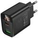 Сетевое зарядное устройство Borofone BA96A Ilustre with digital display PD20W+QC3.0 (1USB-A/1C) (Black) (232668) - изображение 3
