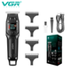 Триммер аккумуляторный для стрижки волос VGR V-964 BLACK, 7000 RPM, 4 насадки, LED дисплей - изображение 5