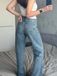 Женские джинсы STRAIGHT прямого кроя тёмно-синие 40 Its Basic - изображение 6