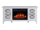 ТВ тумба с электро камином ArtiFlame Odessa AF23S белый эффект живого огня со звуком и обогревом - изображение 1
