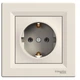 Розетка Schneider Electric Asfora с заземлением кремовая EPH2900123 - изображение 1