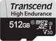 Карта памʼяті Transcend High Endurance 350V microSDXC 512GB UHS-I U3 V30 + SD адаптер (TS512GUSD350V) - зображення 2