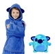 Детская игрушка-толстовка Huggle Pets Hoodie плед трансформер с капюшоном и рукавами 3 в 1 до 140 см, голубая - изображение 5