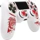 Качественный защитный силиконовый чехол Tiger (White/Red) для геймпада Sony DualShock (PS4) + накладки на стики - изображение 2
