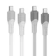 Кабель швидкої зарядки Hoco X106 Big bull PD 240W 3A/5А Передача даних Type-C на Type-C 3м Gray - зображення 4