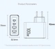 Зарядное устройство Essager, 100W, GaN, QC 4.0, 2xType-С, 2xUSB, White - изображение 2