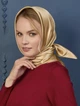 Шарф платок женский золотой однотонный желтый атласный шелк легкая глянцевая косынка на голову шею с блестящим переливом для женщин 90х90 см - изображение 2