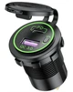Врезная USB розетка в авто QC 3.0 USB + PD Type-C 12В-24В ЗЕЛЕНАЯ - изображение 1