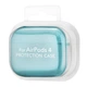 Силиконовый чехол Silicone Case для AirPods 4 sea blue с микрофиброй бирюзовый с карабином - изображение 2