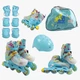 Комплект роликов с защитой SL-025 M Best Roller колеса PU светящиеся. Light Blue (размер 35-38) (179274) - изображение 2