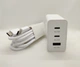 Зарядний пристрій блок для Samsung 65W + кабель Type-C to Type-C PD 65W+25W+USB 15W білий / швидка зарядка - зображення 3