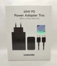 Зарядний пристрій блок для Samsung 65W + кабель Type-C to Type-C PD 65W+25W+USB 15W чорний / швидка зарядка - зображення 4