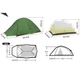 Палатка сверхлёгкая двухместная Naturehike Cloud Up Pro CNK2350WS020, тёмно-зелёный - изображение 3