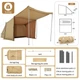 Туристическая палатка Naturehike CNK2450WS026, трансформер, 4 сезона, коричневая - изображение 9