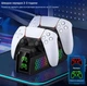 Зарядна станція Dualsense PS5 Dobe TP5-3571 з RGB підсвіткою. Зарядка для джойстика PS5. Док Станція DualSense Black - изображение 4
