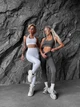 Спортивный костюм (топ c открытой спиной и леггинсы) с пуш-ап эффектом белого цвета, размер S - изображение 6