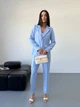 Жіночий класичний костюм трійка (піджак+топ+брюки) Uaclothes 42-44 Блакитний (like34250-146581349) - изображение 2