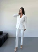 Жіночий класичний костюм трійка (піджак+топ+брюки) Uaclothes 44-46 Молочний (like34251-146591357) - зображення 3