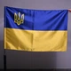 Флаг Украины с трезубцем, атласный, 95x140 см, размер накатки 20*30см. - изображение 1