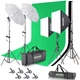 Комплект студийного освещения для фотосъемки Neewer NK100 3x2.6 м (6 стоек, 3 фона, 2 софтбокса, 2 зонта, 4 лампочки 24 Вт 5700K) - изображение 1