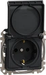 Розетка Schneider Electric Sedna Design з заземленням зі шторками та кришкою Чорний SDD114024 - изображение 1