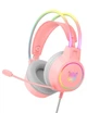 Геймерські навушники ONIKUMA X15 PRO RGB, 50 мм, знімний мікрофон, 3.5 мм, рожеві | Для PC, PS5, Xbox - зображення 2
