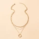 Багатошарове кольє «Golden Trio» з підвіскою-кільцем Honey Fashion Accessories золотистий (120266) - изображение 4