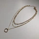 Багатошарове кольє «Golden Trio» з підвіскою-кільцем Honey Fashion Accessories золотистий (120266) - изображение 7