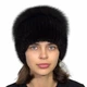 Женская шапка бини из вязаной норки Меховой Стиль Перо 54-60 Темно-коричневый (129/N) - изображение 3