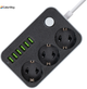 Listwa zasilająca ColorWay 3 gniazda/6 portów USB, czarna (CW-CHE36B) - obraz 2
