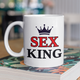 Чашка подарункова керамічна з принтом "Sex King" 330 мл, біла - зображення 1