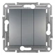 Выключатель трёхклавишный Schneider Electric Asfora сталь EPH2100162 - изображение 1