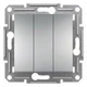 Выключатель трёхклавишный Schneider Electric Asfora алюминий EPH2100161 - изображение 1