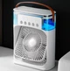 Настольный вентилятор Mini Fan, увлажнитель воздуха с цветной LED подсветкой RGB от USB, Белый - изображение 1